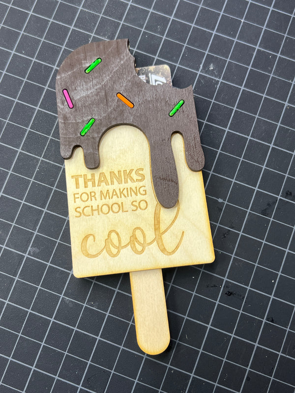 Teacher Appreciation Gift Card Holder - Laser cut and engraved
