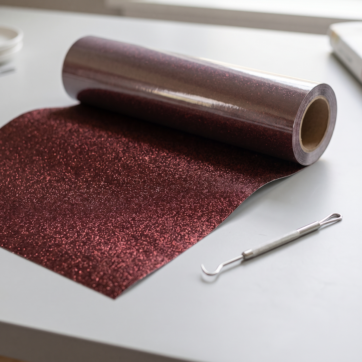 Burgundy Glitter HTV roll