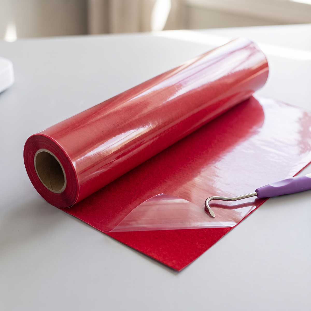 Red StripFlock HTV roll