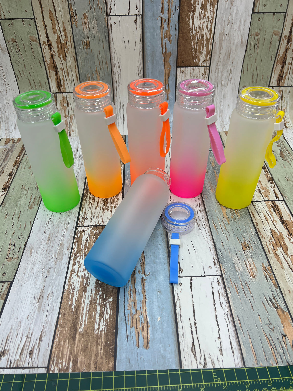17 oz Glass Ombre Colored Bottle Sublimation Tumbler