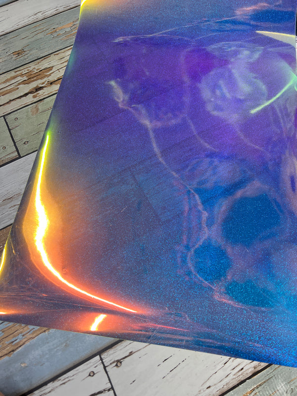 Deco film Blue Holographic Glitter HTV