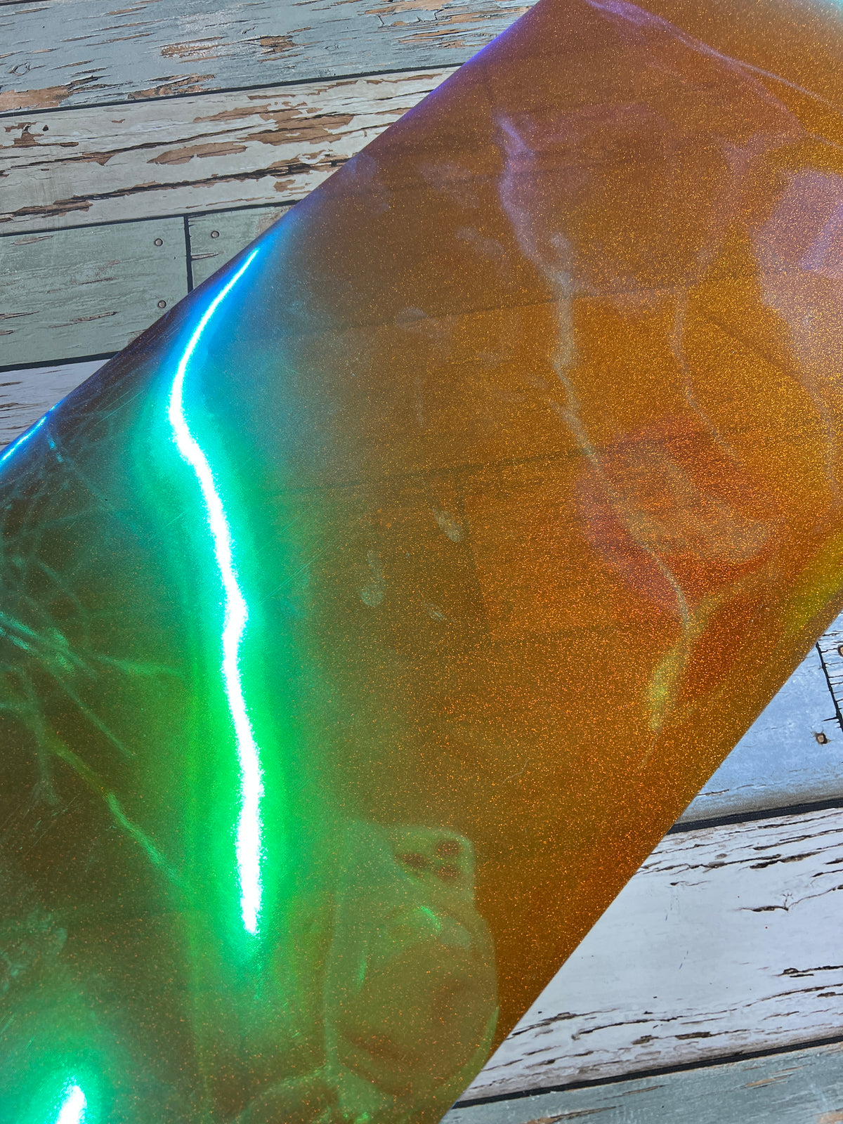 Deco film Orange Holographic Glitter HTV