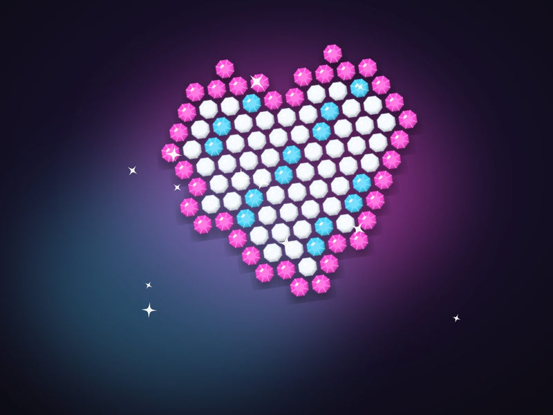 Rhinestone transfer — heart of faceted hot fix stones