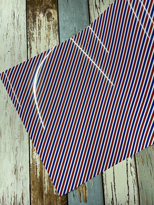 Red White and Blue Stripe Printed HTV