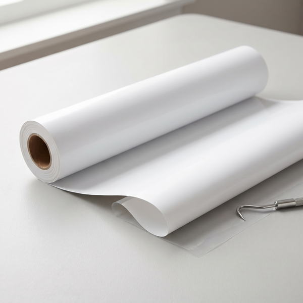 Roll of white smooth heat transfer vinyl