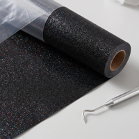 Galaxy Black Glitter HTV roll