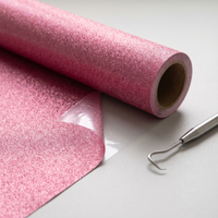 Flamingo Pink Glitter HTV roll