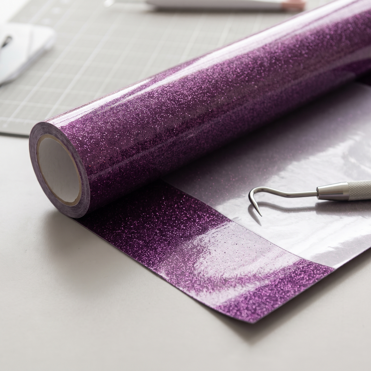 Purple Glitter HTV roll