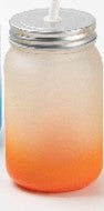 14 oz Glass Mason Jar Sublimation Tumbler with Metal Lid No Handle