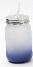 14 oz Glass Mason Jar Sublimation Tumbler with Metal Lid No Handle