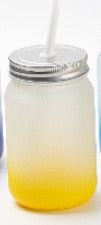 14 oz Glass Mason Jar Sublimation Tumbler with Metal Lid No Handle