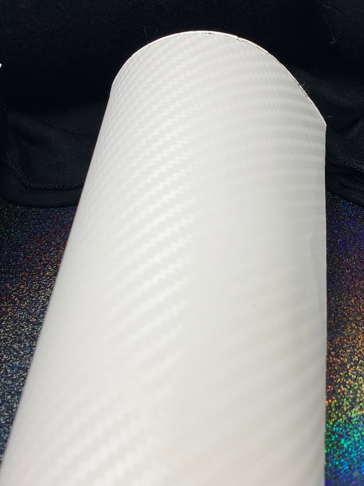 White Carbon Fiber Permanent Adhesive Printed Vinyl