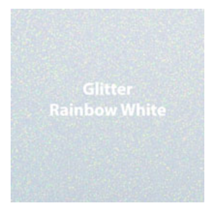 Rainbow White Glitter HTV