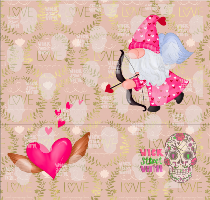 Valentine's Day Gnome Tumbler Sublimation Wrap - Ready To Press
