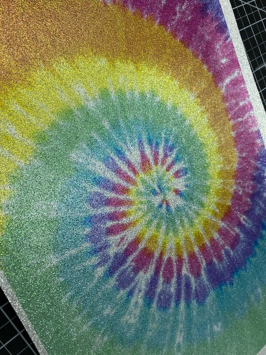 Glitter Rainbow Tie Dye Printed HTV